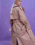 PEACH TRENCHCOAT WITH DECORATIVE BELTS