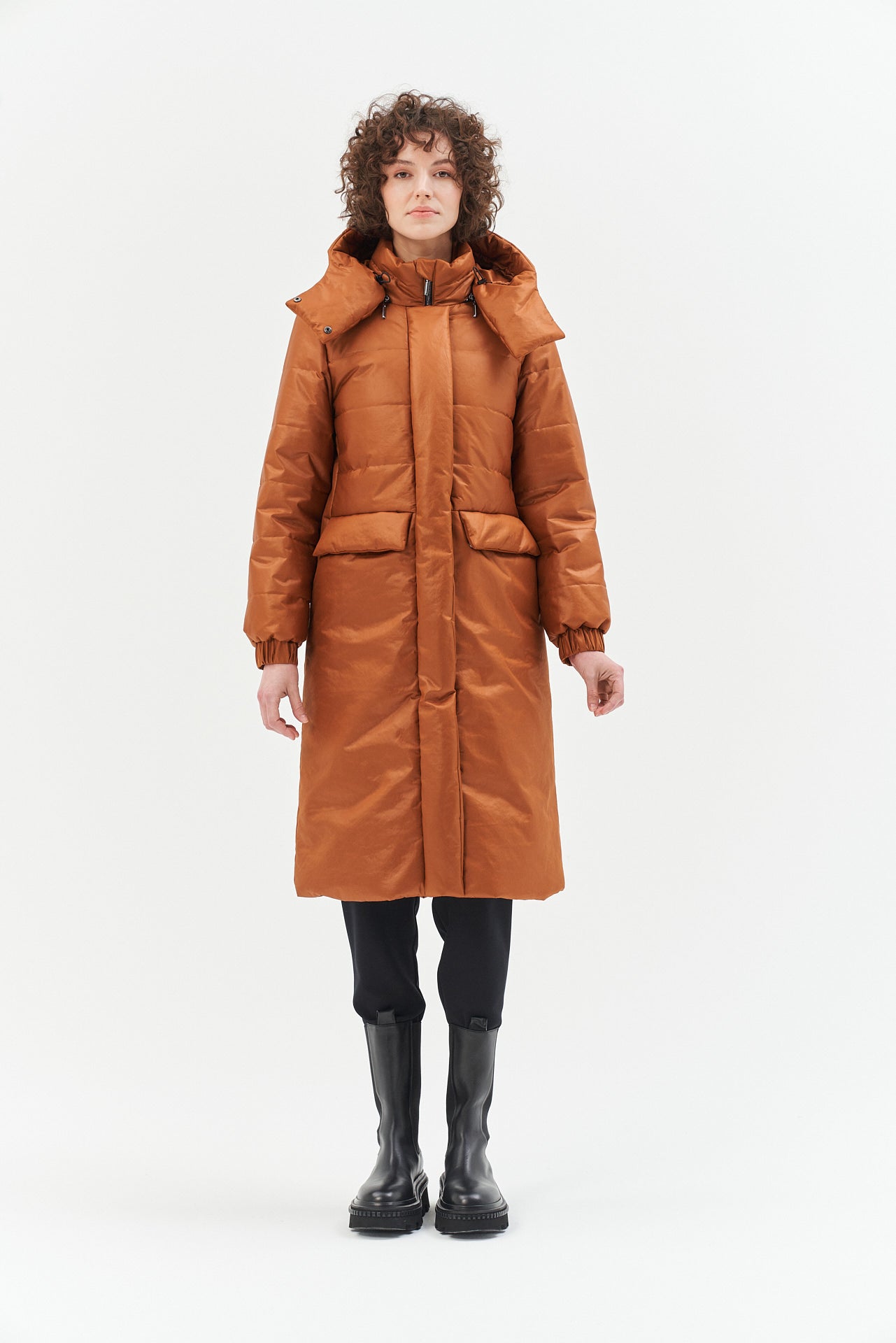 HAZEL MIDI COAT PADDED WITH CAMEL WOOL AND MEIDA