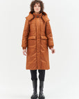 HAZEL MIDI COAT PADDED WITH CAMEL WOOL AND MEIDA