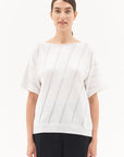 SHORT SLEEVE KNITED TOP WHITE