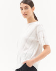 SHORT SLEEVE KNITED TOP WHITE