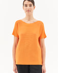 SHORT SLEEVE KNITED SWEATER IN ORANGE