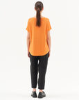 SHORT SLEEVE KNITED SWEATER IN ORANGE