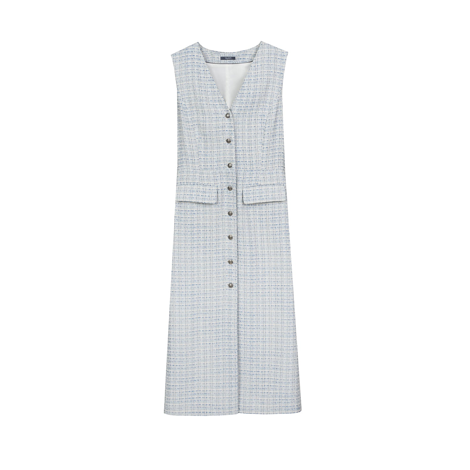 MIDI LIGHT BLUE FITTED DRESS