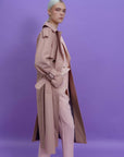 PEACH TRENCHCOAT WITH DECORATIVE BELTS