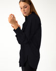 BAMBOO BLACK LOOSE FIT SHIRT