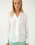 V-NECK WHITE BLOUSE