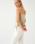 BEIGE TOP WITH LINEN