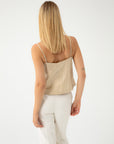 BEIGE TOP WITH LINEN