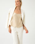 BEIGE TOP WITH LINEN