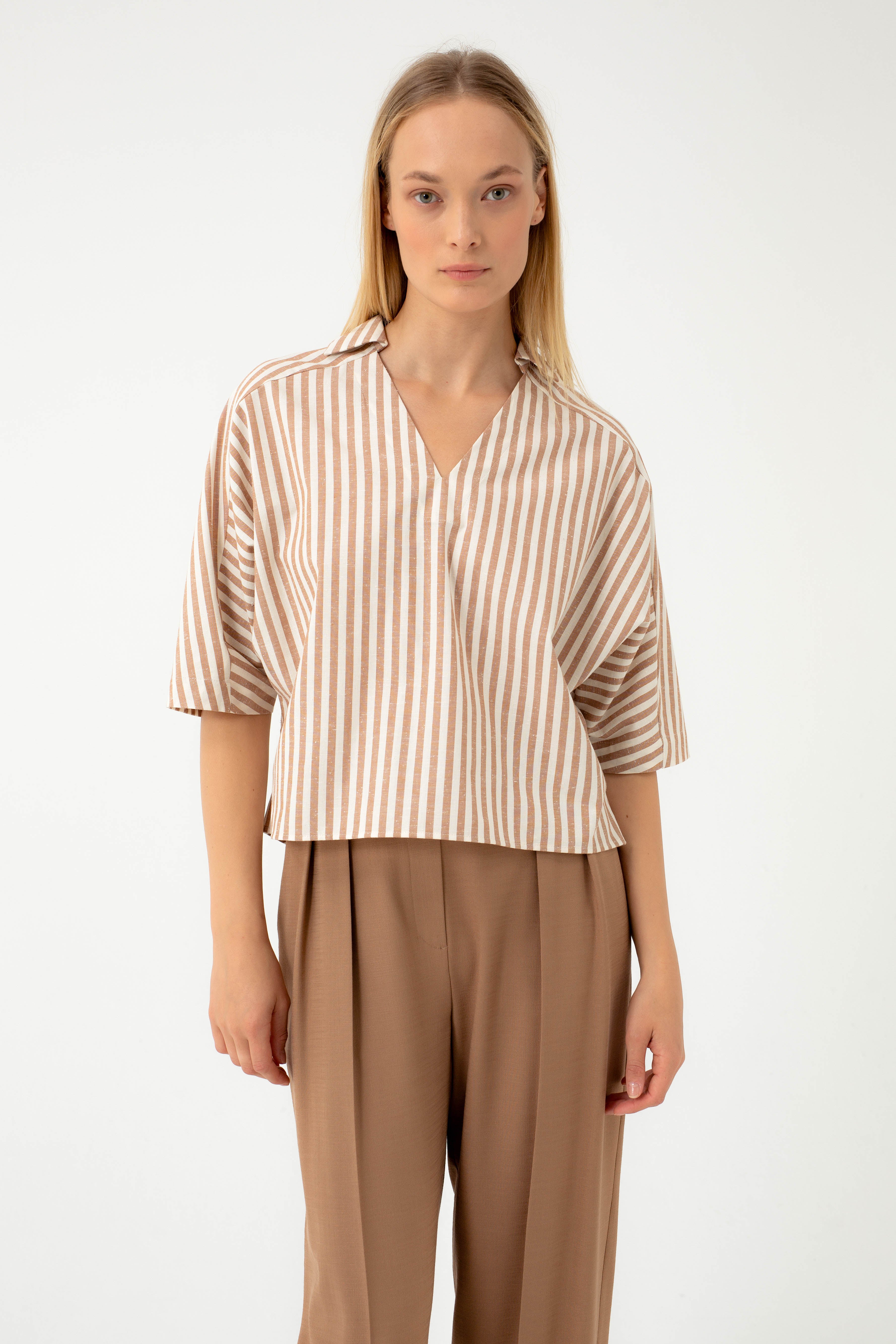 ORGANIC COTTON STRIPED BLOUSE