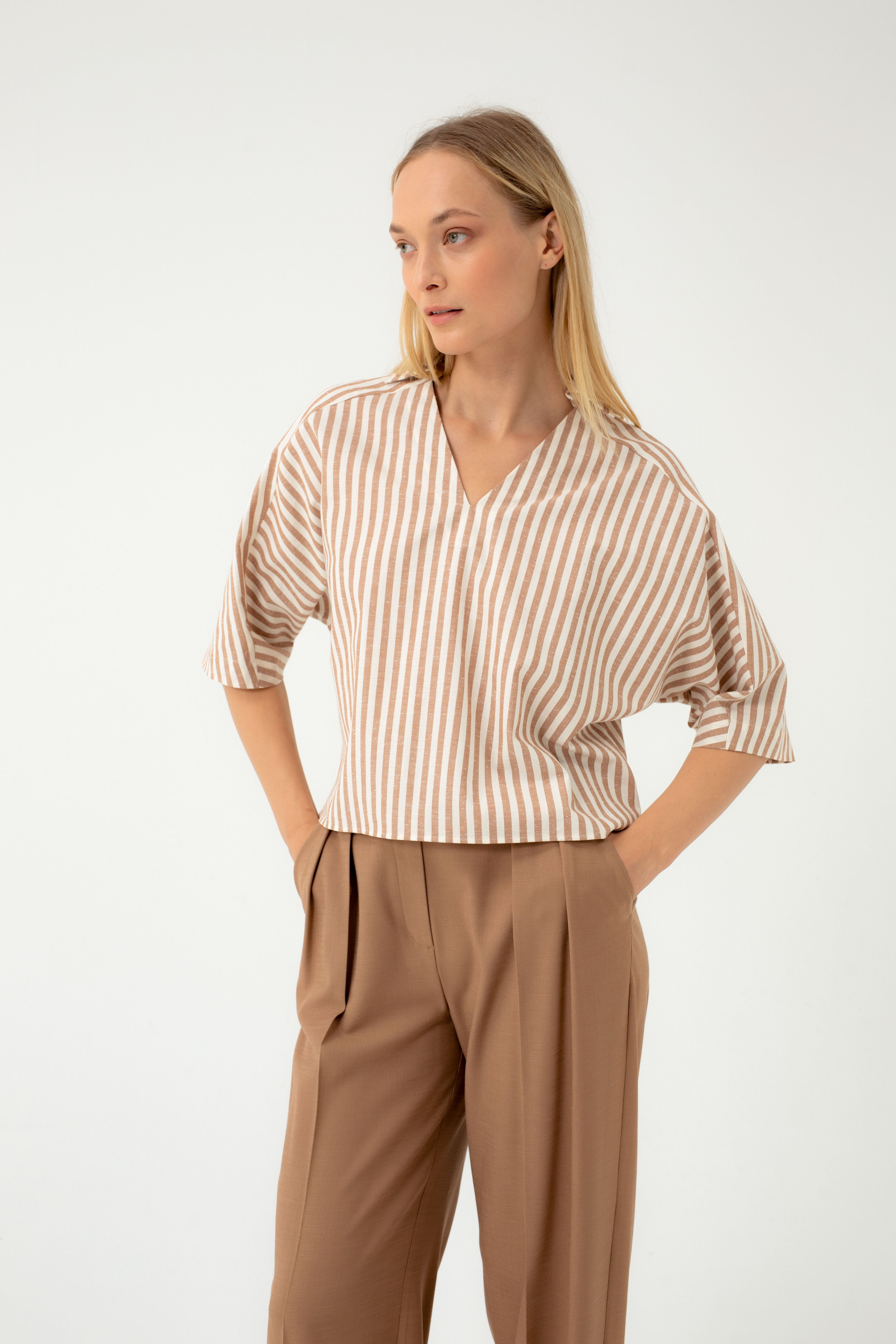 ORGANIC COTTON STRIPED BLOUSE