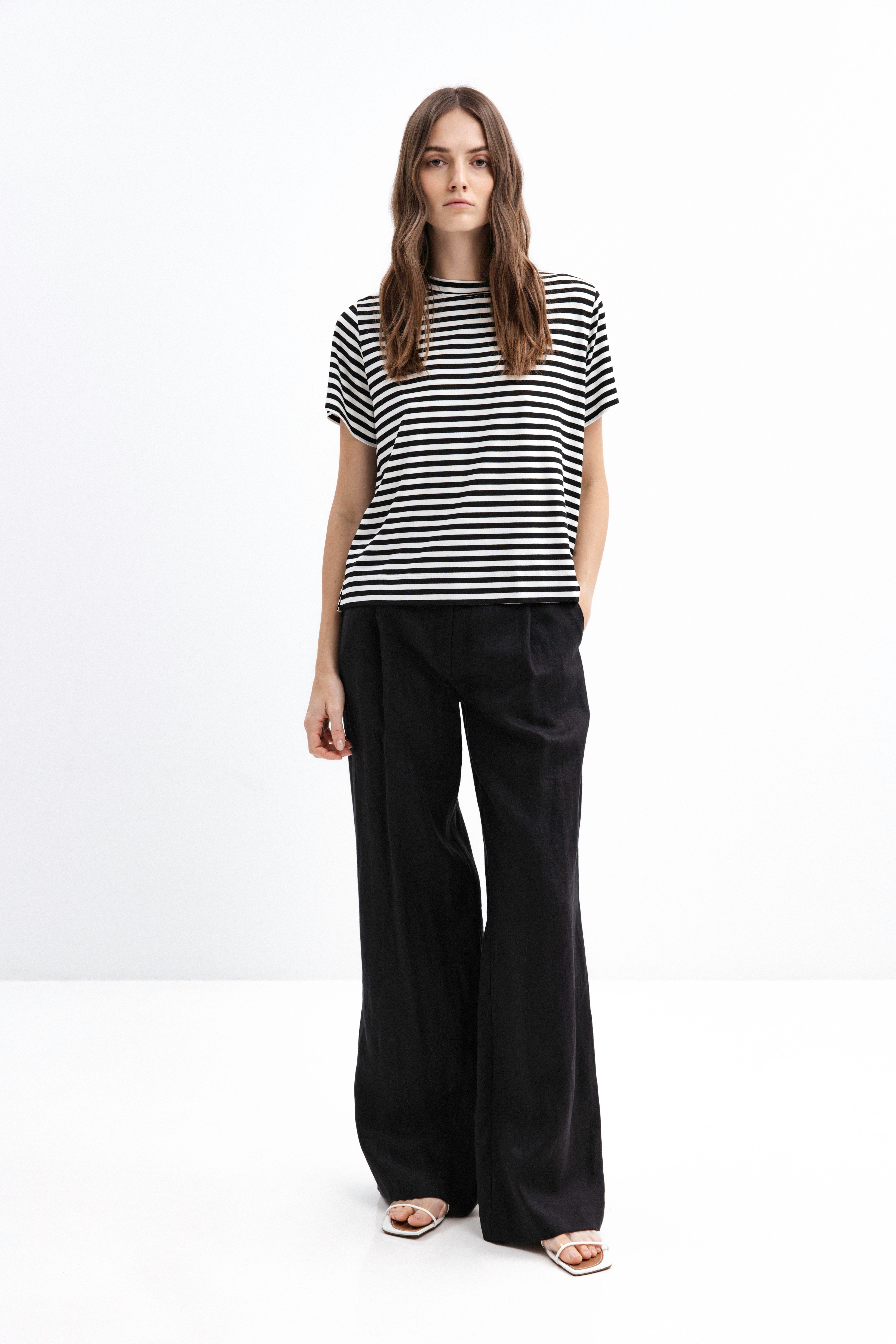VISCOSE STRIPE T-SHIRT
