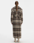 CHECKED MAXI COAT WITH MEIDA PADDING