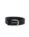 LEATHER BLACK BELT WITH SILVER DETAILS