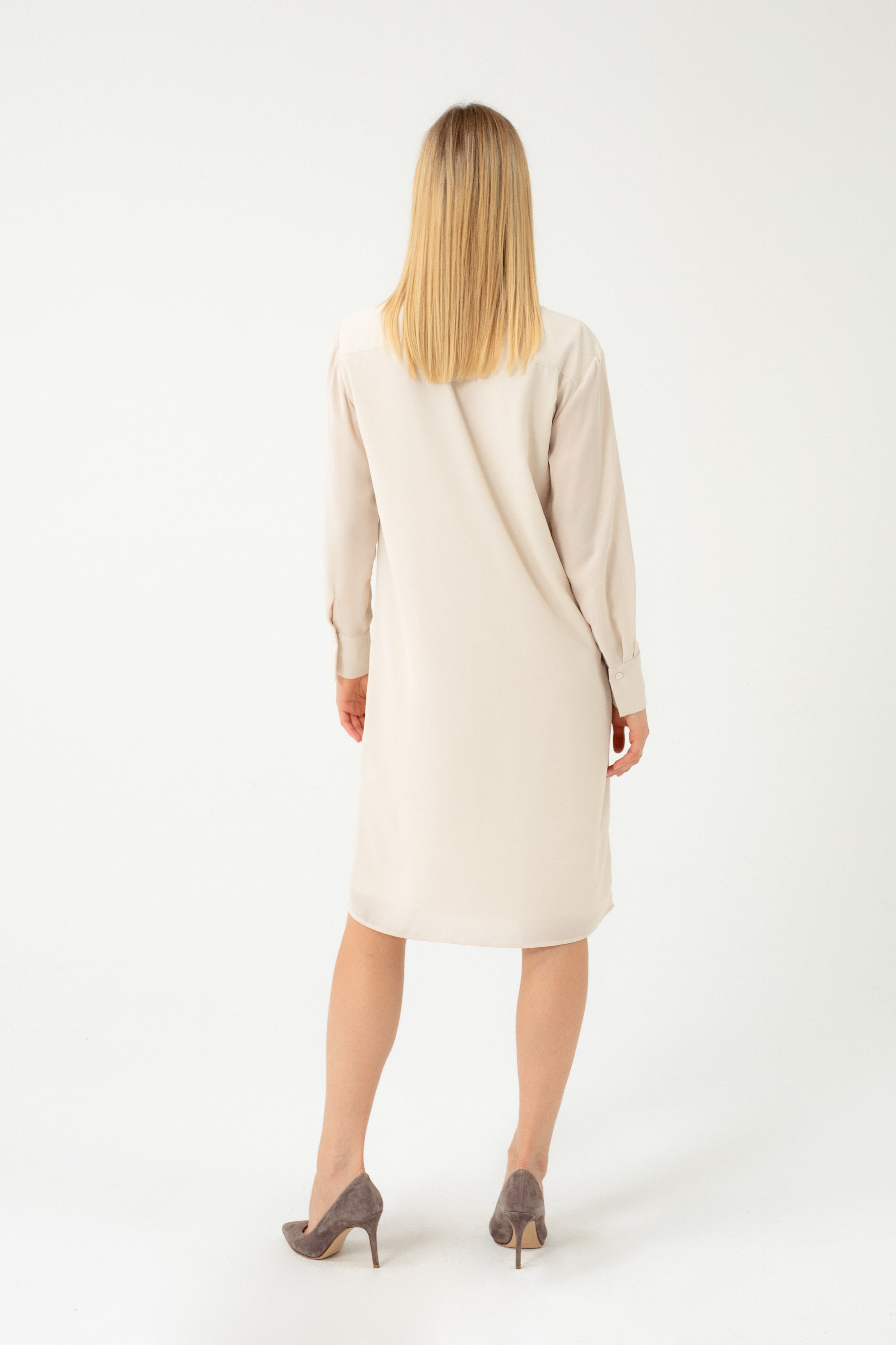 BEIGE SHIRT TYPE DRESS