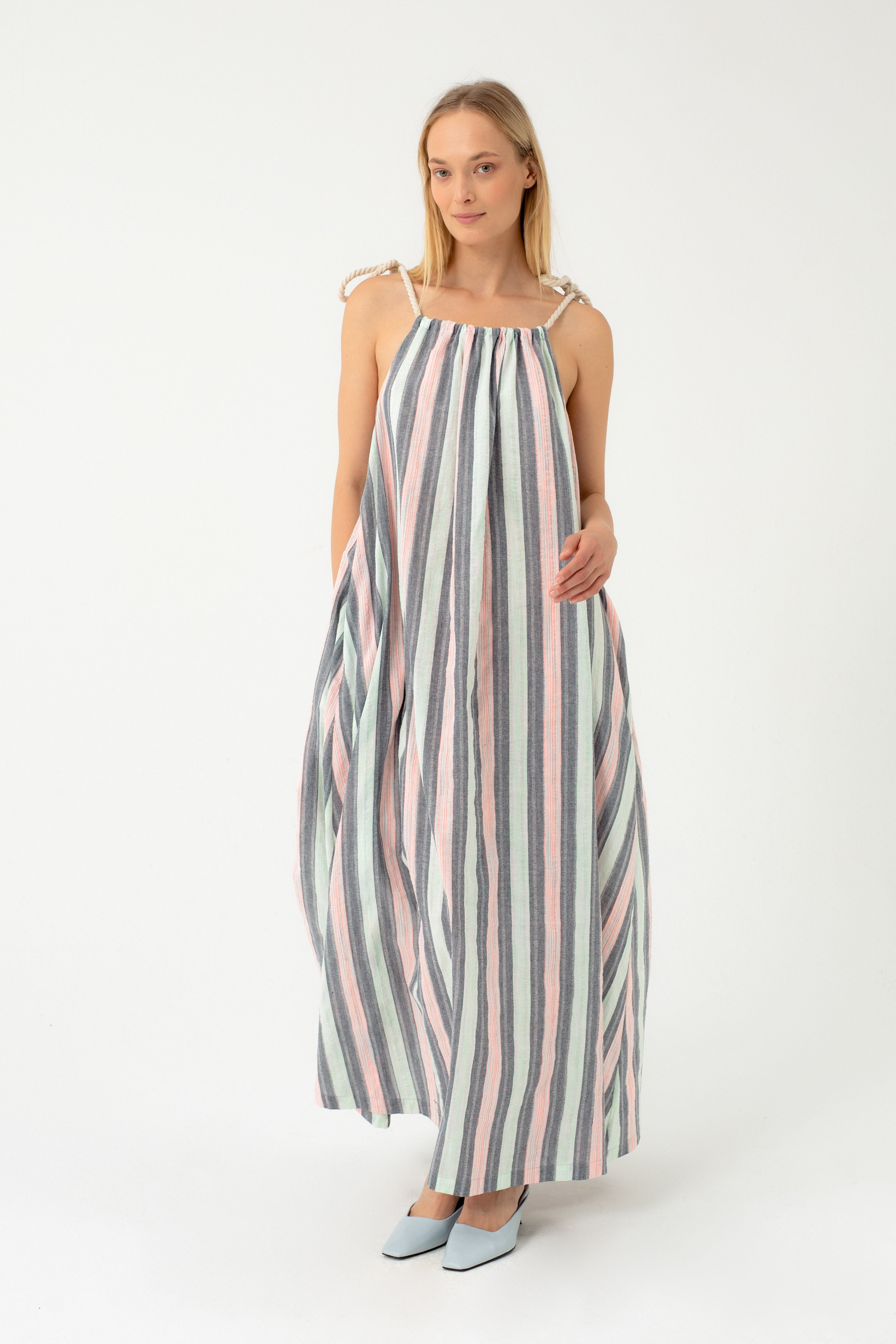 MAXI STRIPED BEACH DRESS