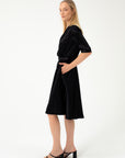 ELEGANT BLACK MIDI DRESS WITH BELT