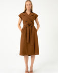 ORGANIC COTTON SAFARI CAMEL DRESS