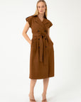 ORGANIC COTTON SAFARI CAMEL DRESS