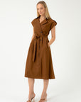 ORGANIC COTTON SAFARI CAMEL DRESS