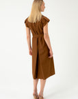 ORGANIC COTTON SAFARI CAMEL DRESS