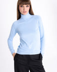 LIGHT BLUE TURTLENECK SWEATER