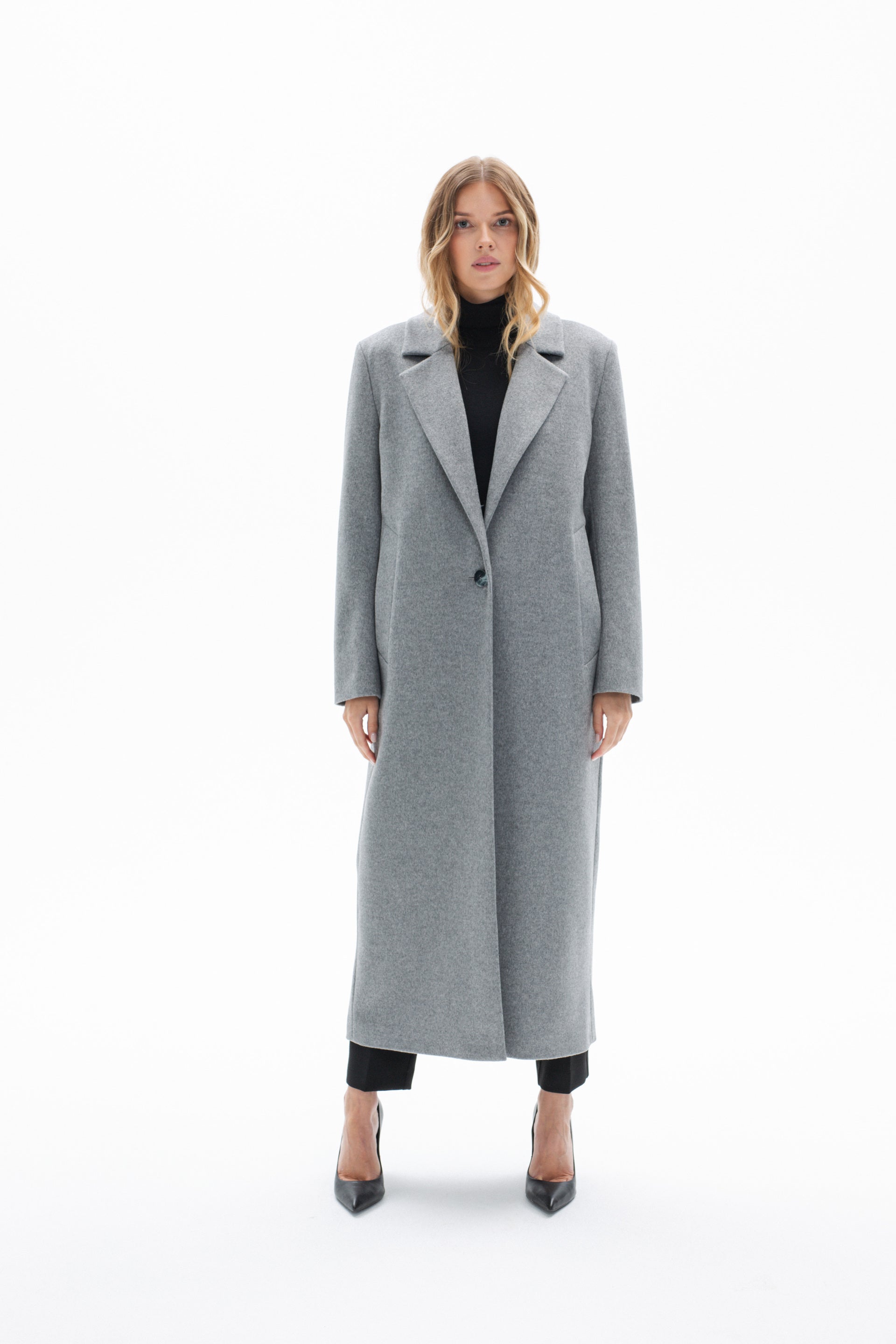 ONE BUTTON CLASSIC GREY COAT