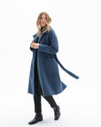 WOOL BLUE COAT WITH PATCH POCKETS