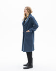 WOOL BLUE COAT WITH PATCH POCKETS