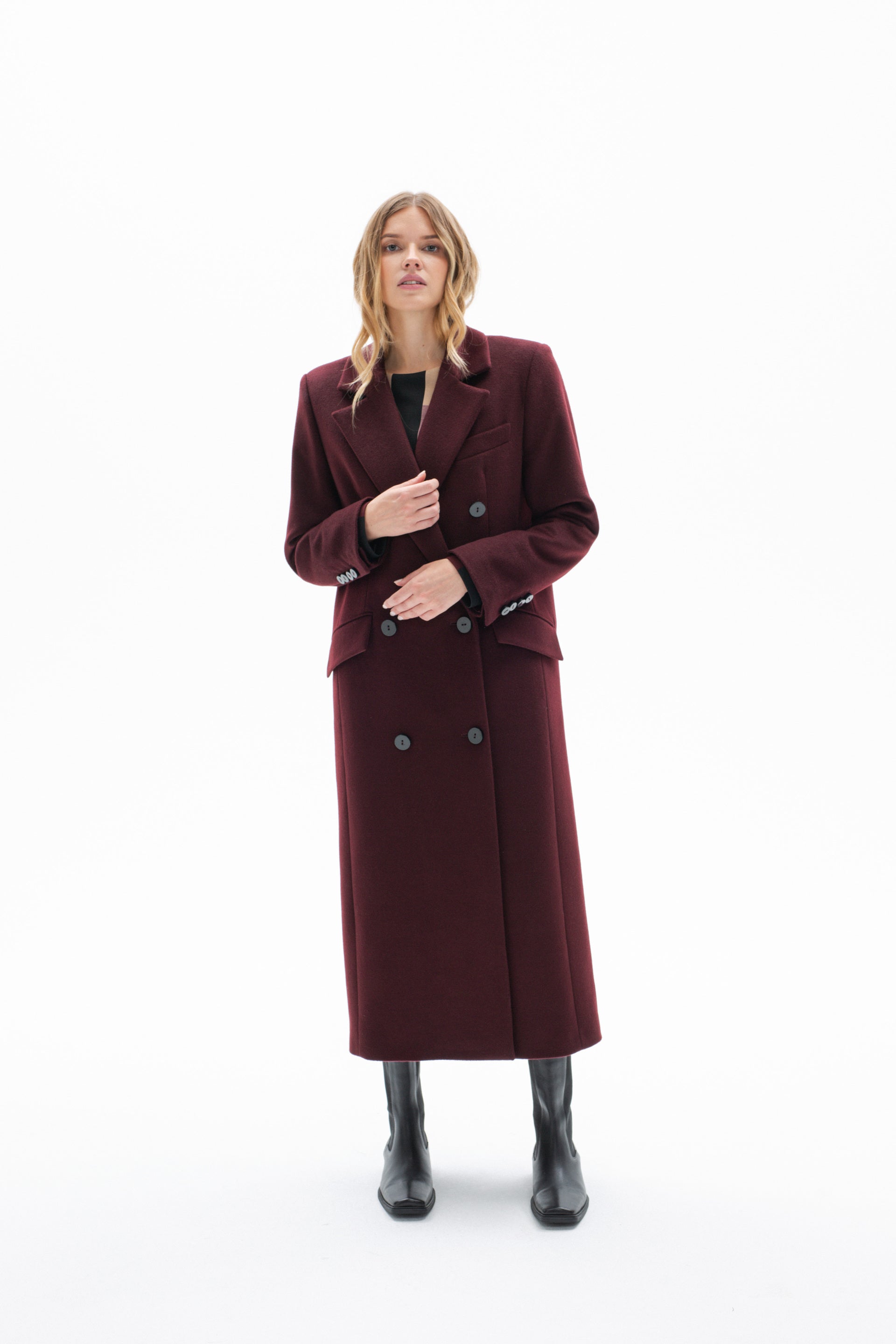 BURGUNDY LONG COAT