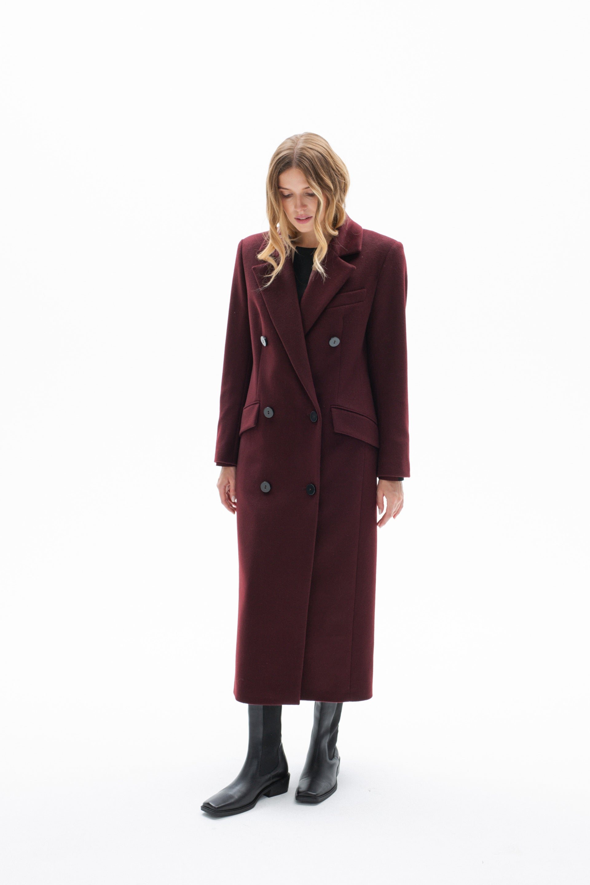 BURGUNDY LONG COAT