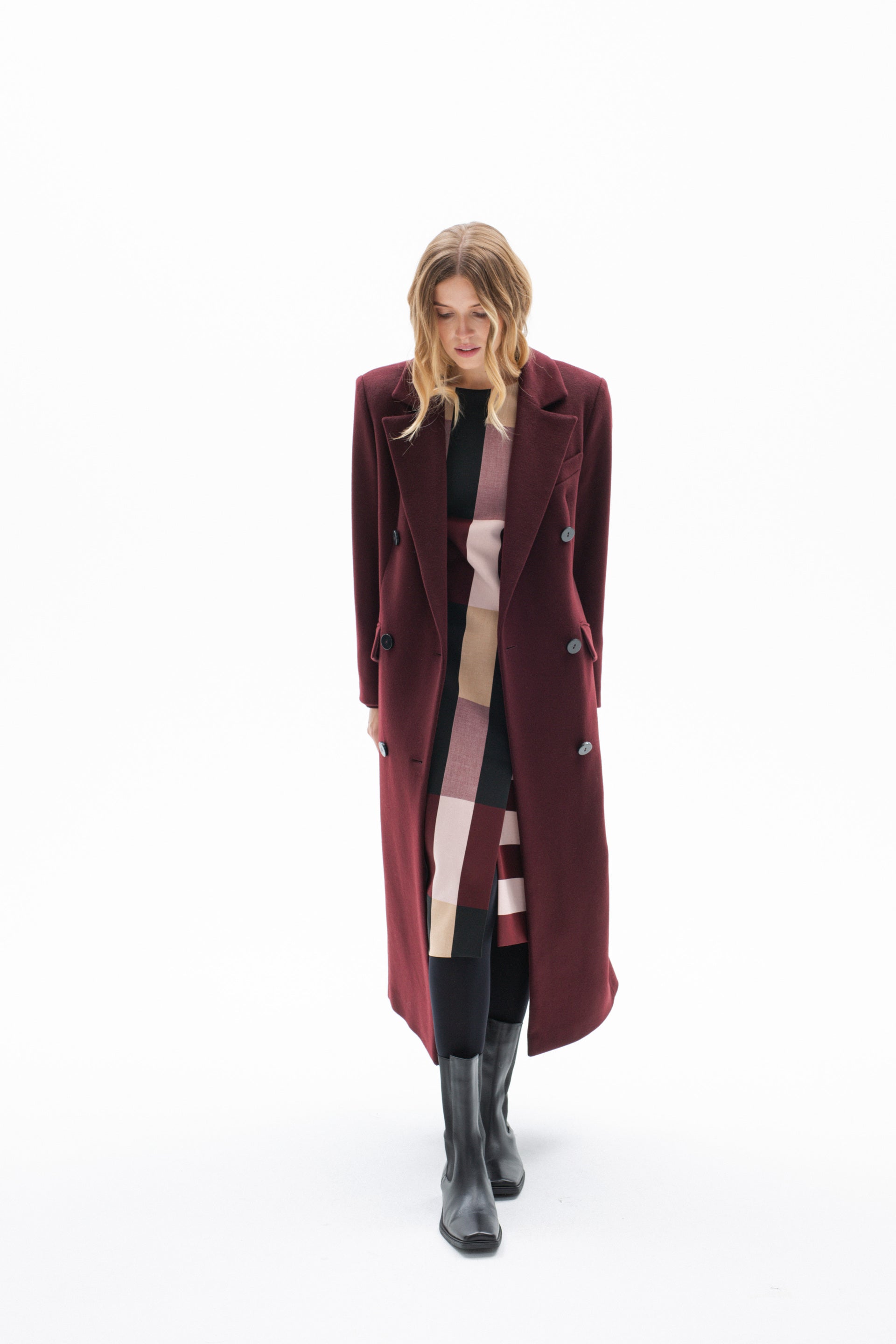 BURGUNDY LONG COAT