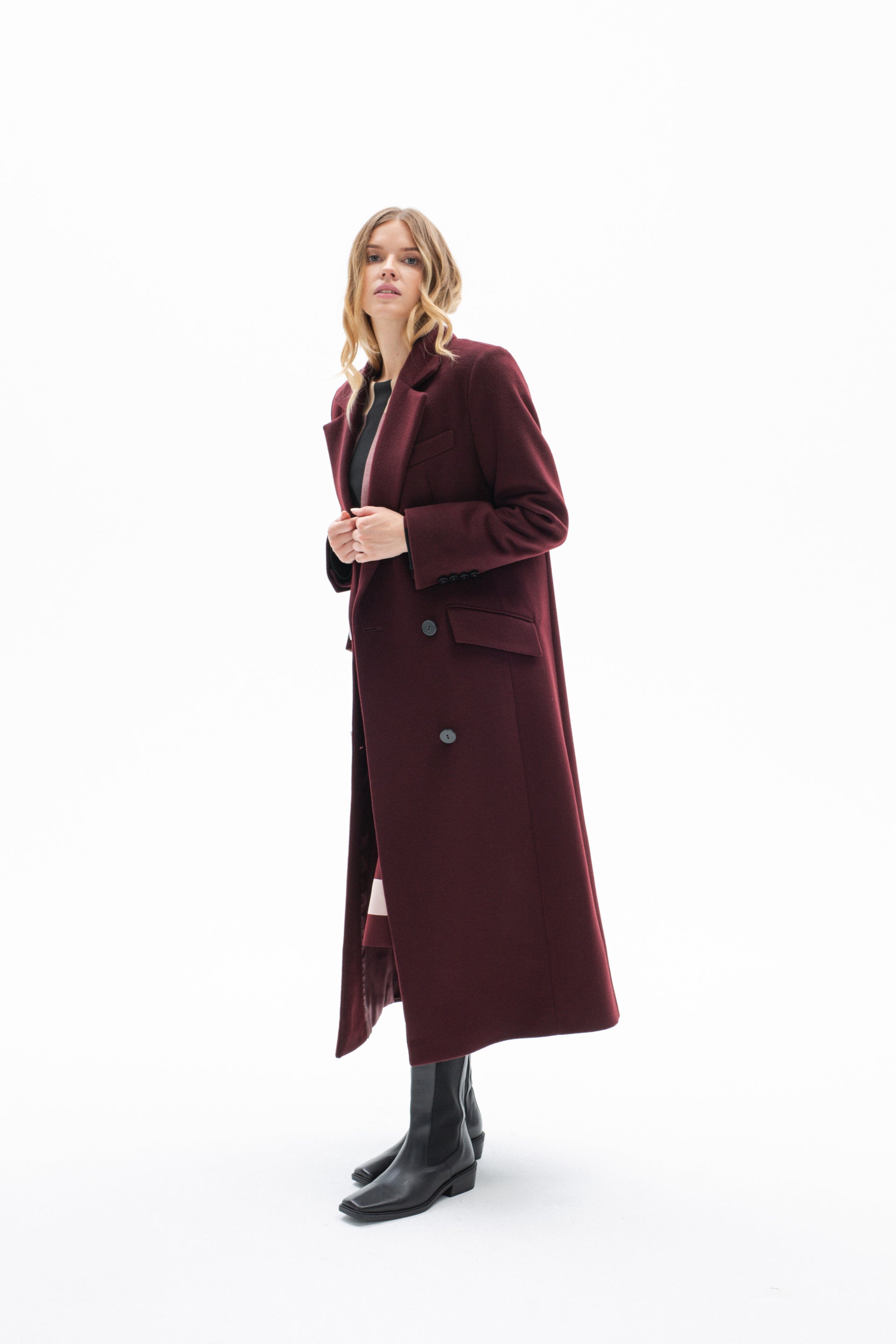 BURGUNDY LONG COAT