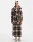 CHECKED MAXI COAT WITH MEIDA PADDING