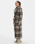 CHECKED MAXI COAT WITH MEIDA PADDING