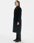 WOOL BLACK DOUBLE-BREASTED COAT