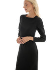 MIDI BLACK DRESS WITH LONG SLEEVES