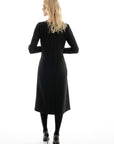 MIDI BLACK DRESS WITH LONG SLEEVES