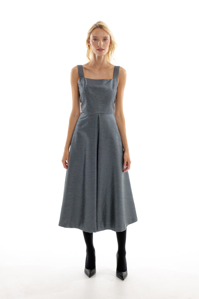 MIDI SHINY DRESS WITH POCKETS