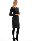 FITTED BLACK DRESS WITH LONG SLEEVES