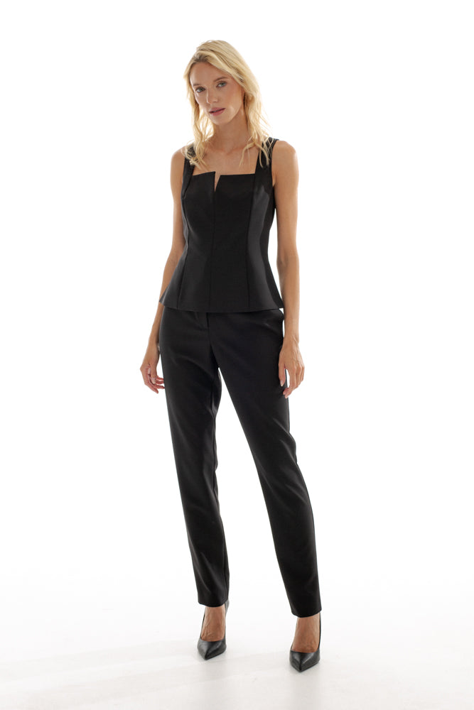 CORSET STYLE BLACK BLOUSE