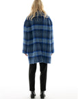 OVERSIZED BLUE CHECKED COAT WITH MEIDA