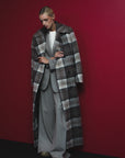 CHECKED MAXI COAT WITH MEIDA PADDING