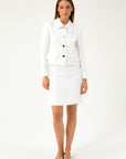 WAFFLE-TEXTURE SHORT WHITE JACKET