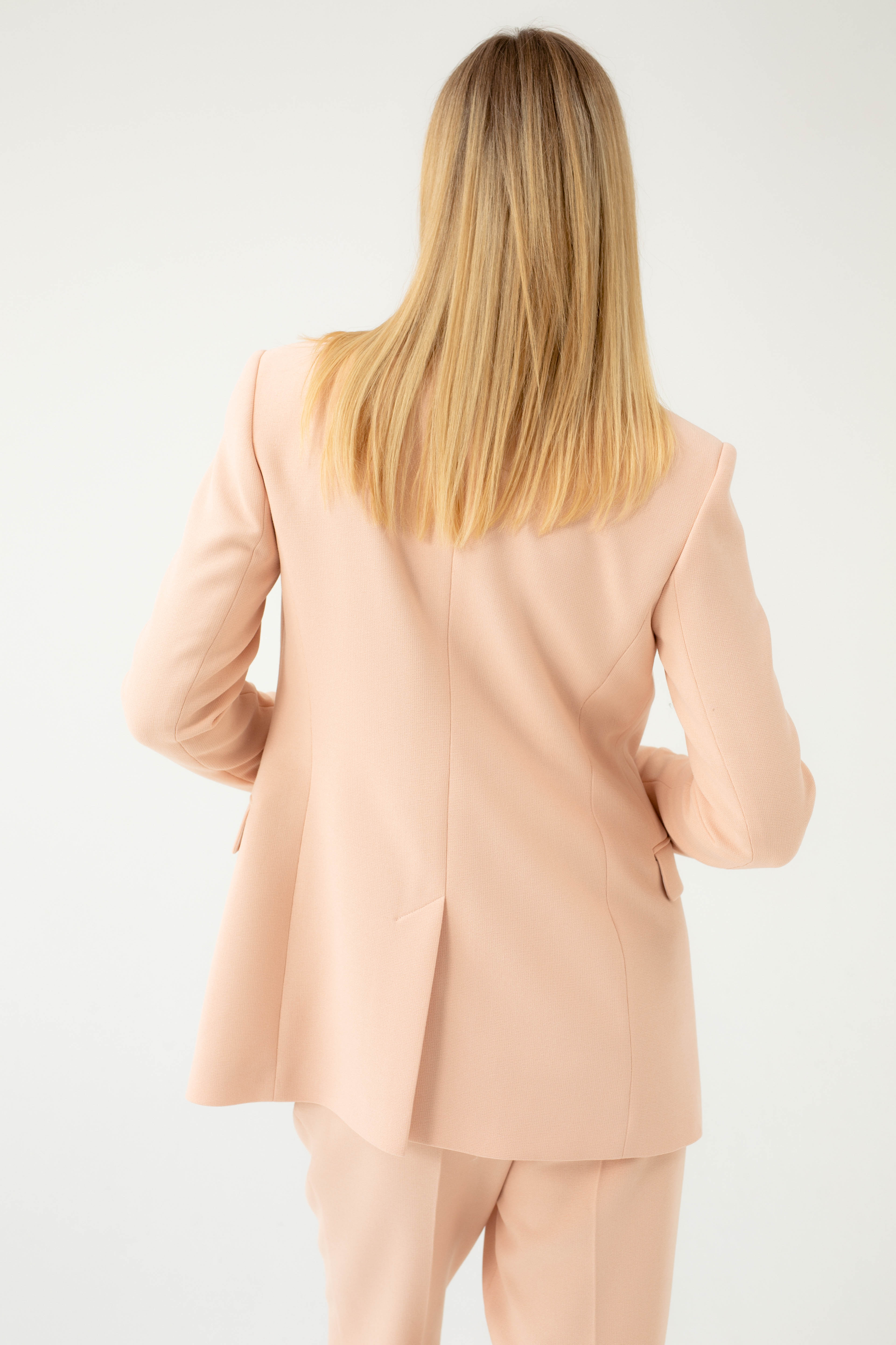 DOUBLE-BREASTED PEACH FITTED JACKET