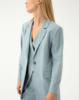 DUST BLUE SINGLE-BREASTED JACKET