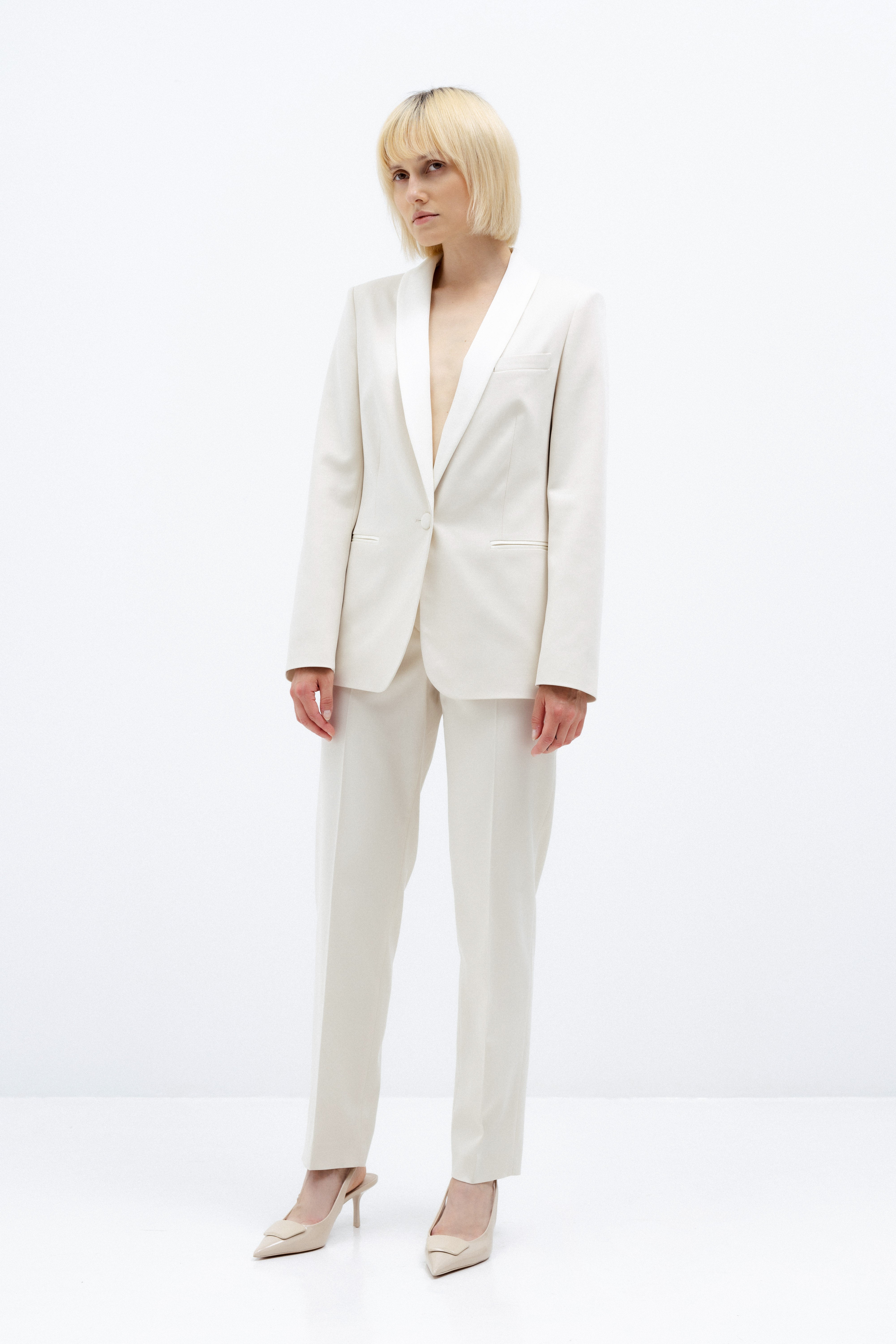 SINGLE-BREASTED MILK JACKET