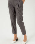 ECO LEATHER TROUSERS WITH ELASTIC WAISTBAND