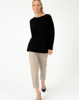 PURE WOOL OVERSIZED BLACK SWEATER